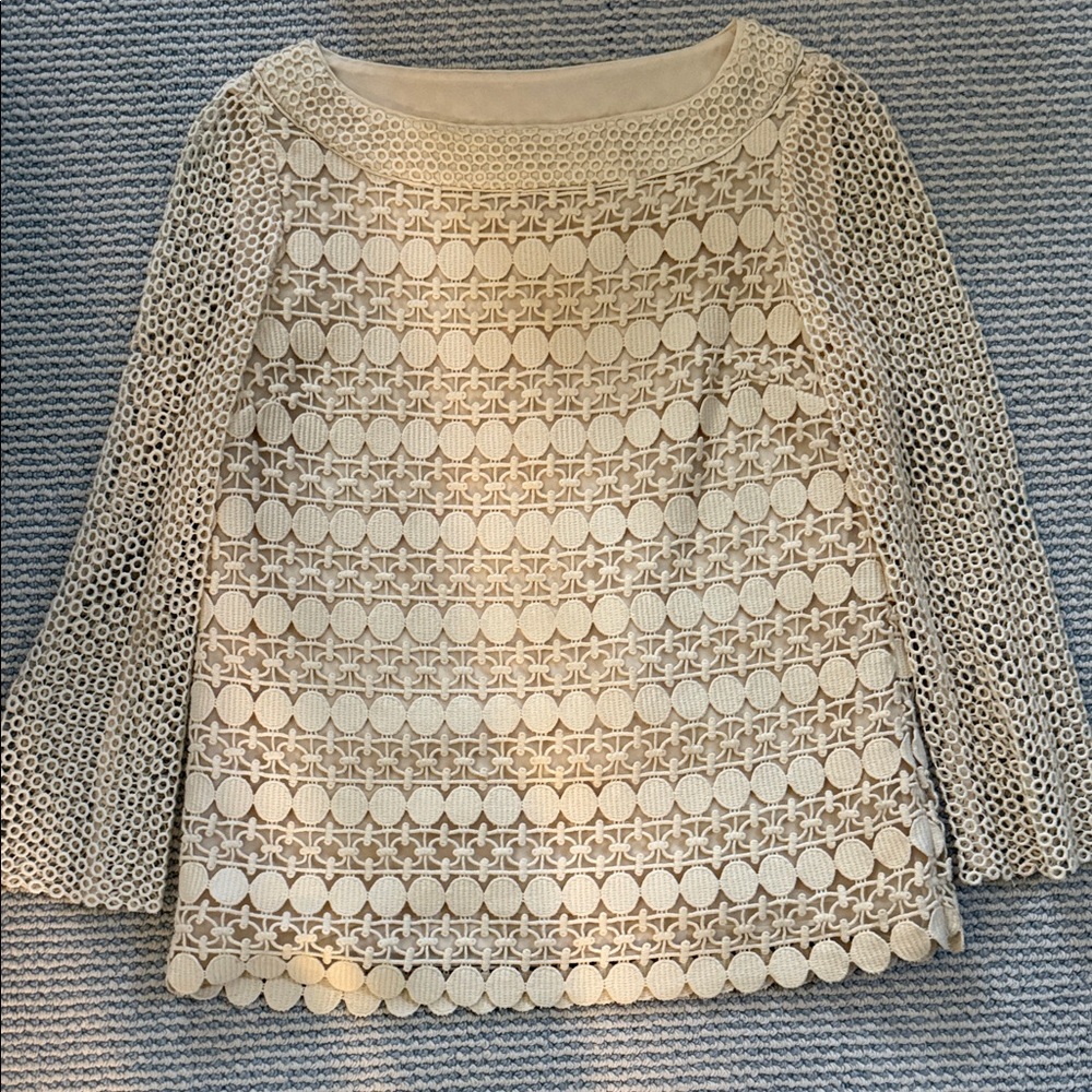 Tory Burch Cream Lace Blouse